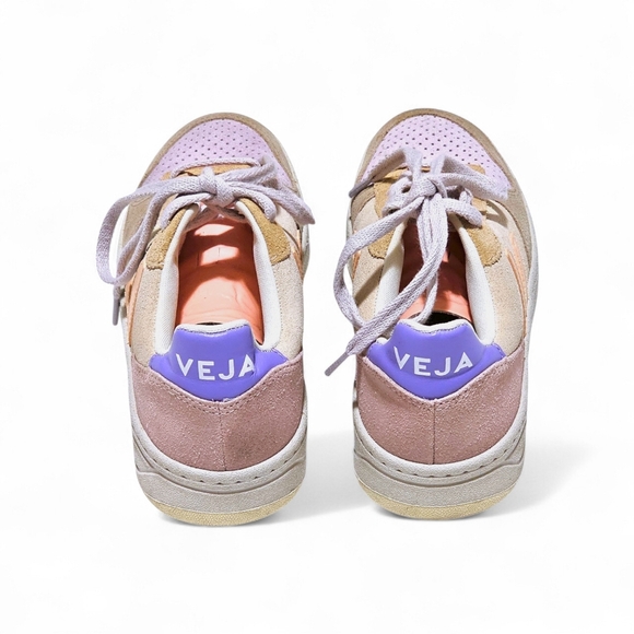 Veja Women’s V-10 Suede Sneakers in Peach, Lavender & Beige Size 7 EU 38 - Picture 6 of 6